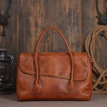 Дерево Крем ретро сумки ручной щеткой кожа женские модели плеча slung портативный Доктор сумка