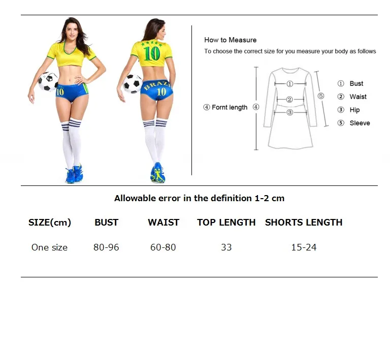 Сексуальная Япония Бразилия Россия Португалия Испания футбольная игра болельщик костюм футбольная игра Cheer наряд униформа