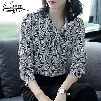 

Casual print chiffon blouse shirt fashion womens tops and blouses 2019 long sleeve shirt women blusa feminina shirt tops 1099 40