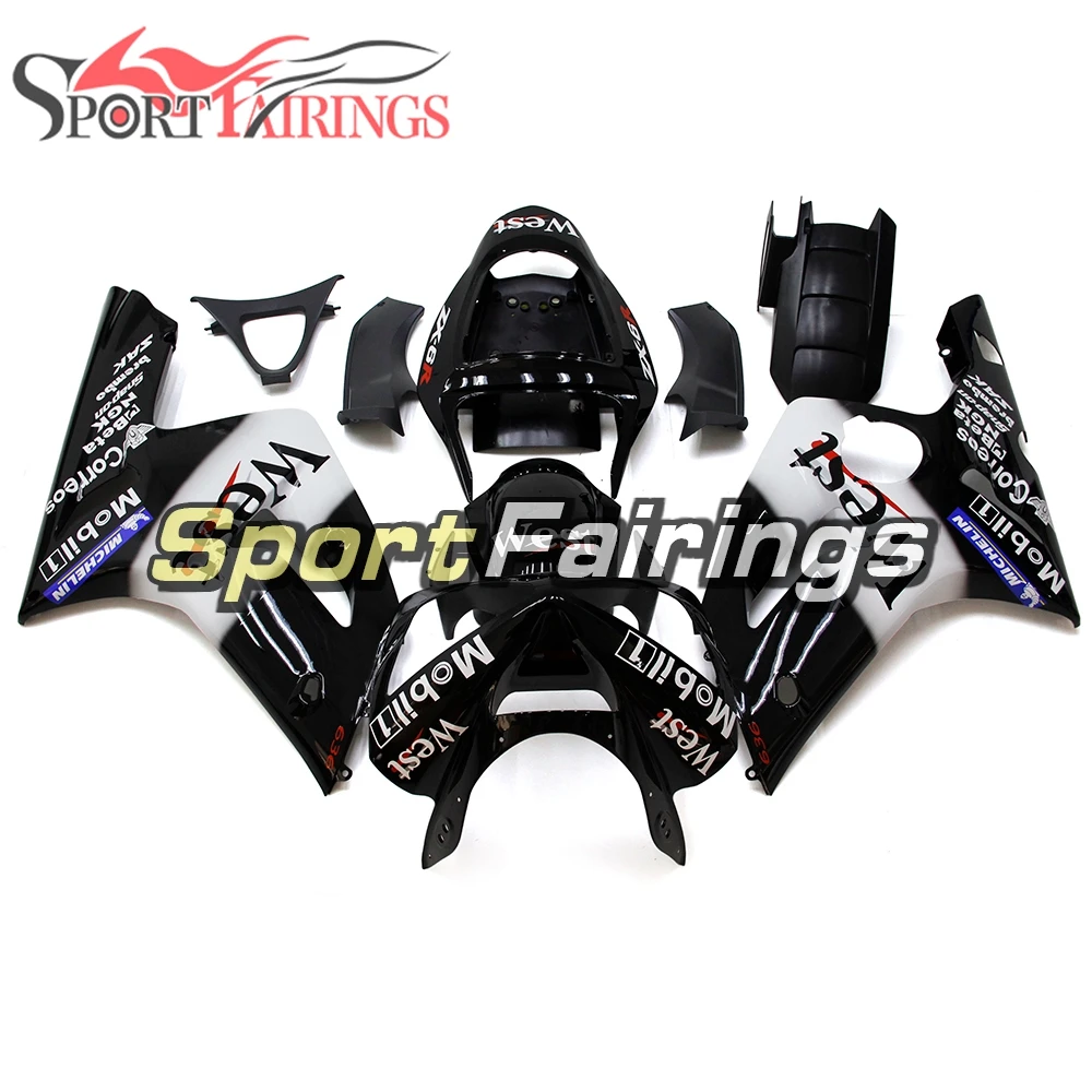 

Motorcycle Fairings For Kawasaki ZX6R ZX-6R 03 04 Ninja 636 2003 - 2004 Injection ABS Full Covers Fairing Kit White Black Hulls