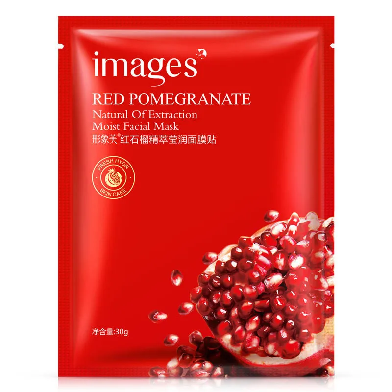 

IMAGES Red pomegranate Facial Mask Smooth Moisturizing Oil Control Shrink Pores Face Mask Wrapped Mask Skin Care