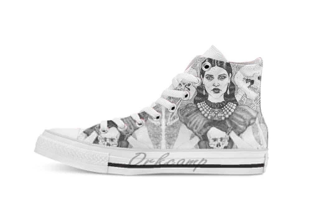 

Death Mask Unisex High Top Canvas flat Casual Custom shoes Drop Shipping