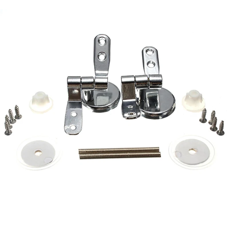 Alloy Replacement Toilet Seat Hinges Mountings Set Chrome with Fittings Screws For Toilet Accessories