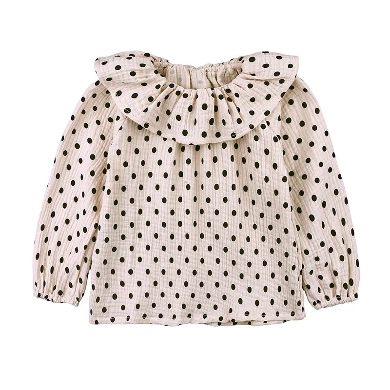 Одежда для девочек льняная детская блузка однотонные хлопковые базовые рубашки для девочек детская блузка в Корейском стиле рубашки с воротником в стиле Питера Пэна хлопковые От 1 до 5 лет