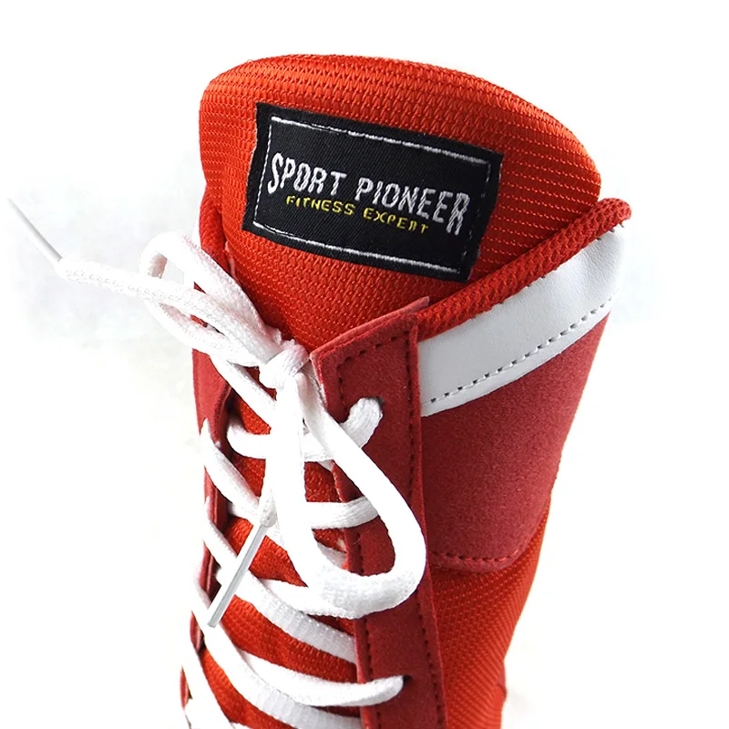 Sport Pioneer Boxing Shoes Training Shoes Tendon at The end Leather Sneakers Professional Boxing Shoes for Men Sport Pioneer Boxing Shoes Training Shoes Tendon at The end Leather Sneakers Professional Boxing Shoes for Men