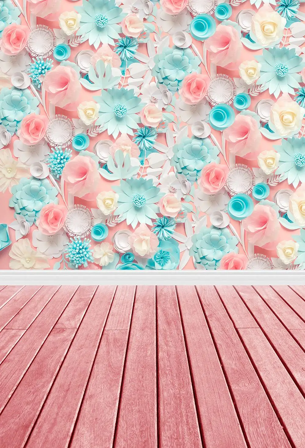 

Floral Birthday Flowers Photo Backdrops Photography Background-Great as photo booth- HUAYI Glare-free Vinyl W-1764