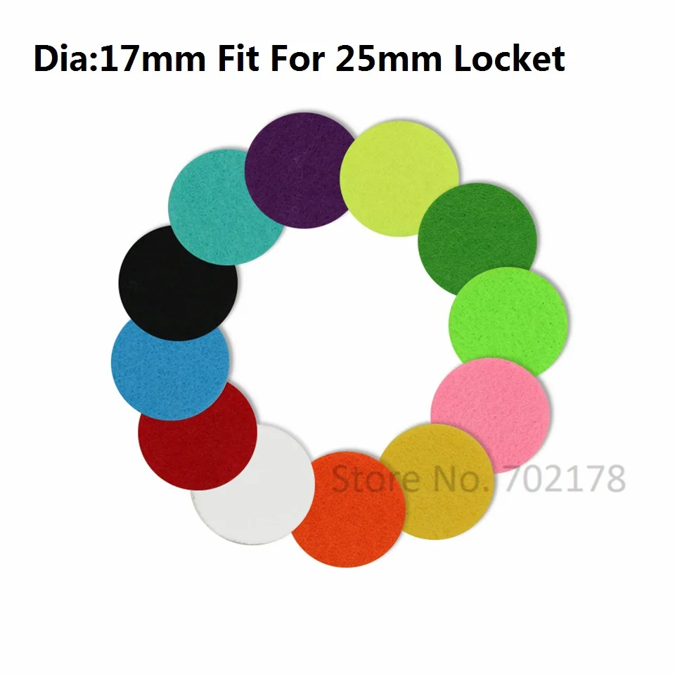 

20pcs Colorful trendy Aromatherapy Felt Pads 17mm Fit for 25mm Essential Oil Diffuser Locket Floating Locket color randomly