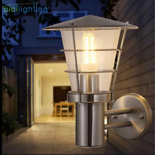 modern stainless steel wall lamp outdoor waterproof rust proof led