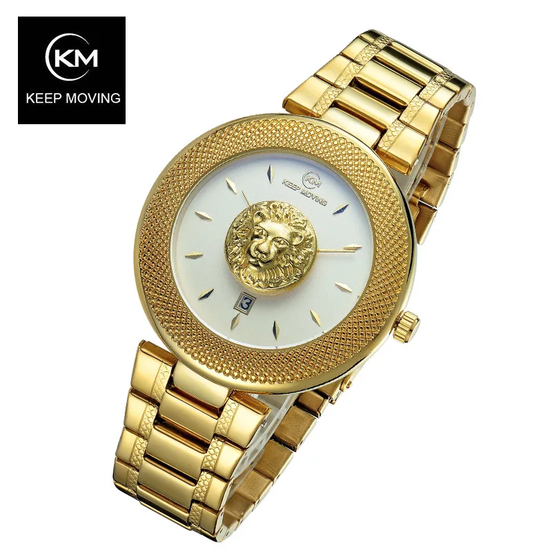 Женские часы с головой льва из розового золота, женские часы, топ известный бренд, роскошные повседневные кварцевые часы, relogio feminino - Цвет: A4