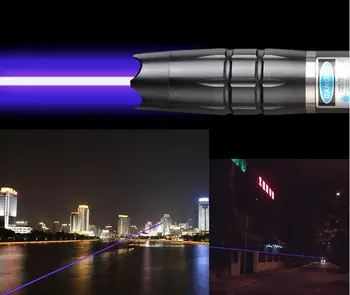 

High powered Military Blue Laser pointer 1000W 1000000m 450nm Flashlight Burning match/dry wood/candle/black/Cigarettes+5 cap