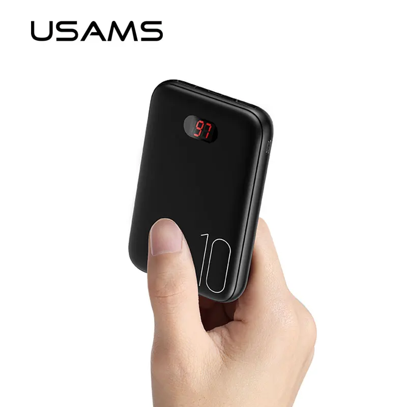 USAMS 10000 мАч Мини банк питания двойной USB портативный телефон зарядное устройство s
