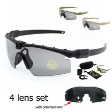 Армейские очки с защитой UV400, тактические очки, военные очки для стрельбы, пейнтбола, тактические поляризованные мужские солнцезащитные очки