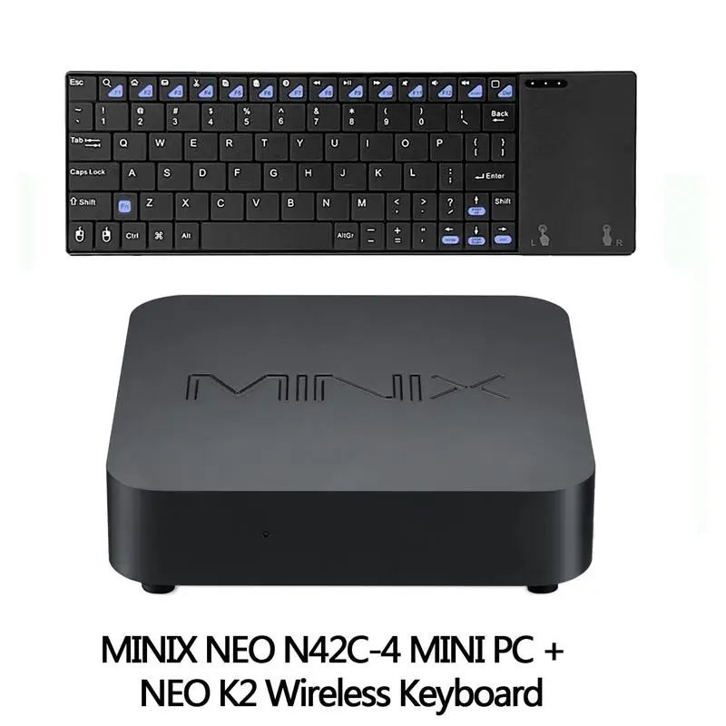 MINIX NEO N42C-4 MINI PC официальный Windows 10 Pro 64-bit мини P C 4G/32G Gigabit WI-FI USB 3,0 Pentium N4200 мини-ПК - Цвет: N42L-4 and German K2