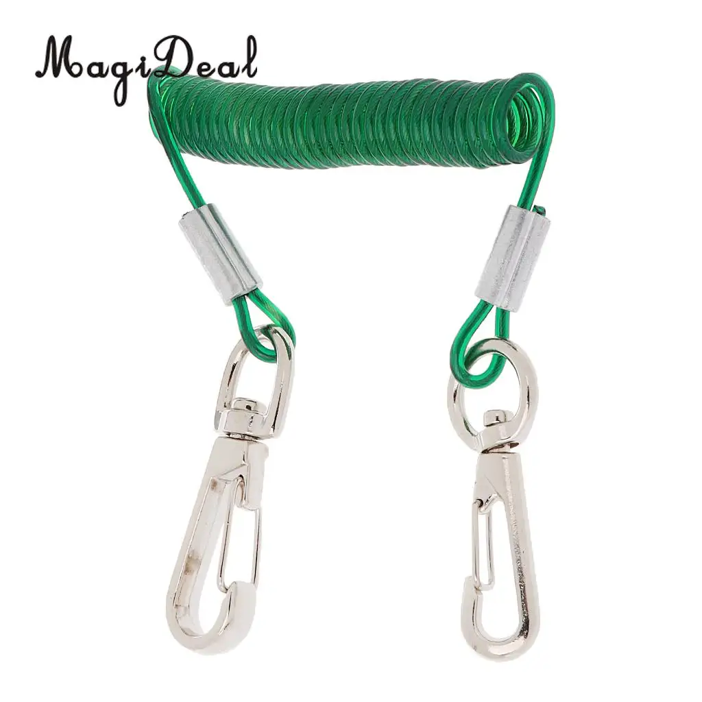 

MagiDeal Lightweight Retractable Coiled Fishing Lanyard Steel Wire Pier Rope Tool for Rowing Boat Fishing Diving Water Sports