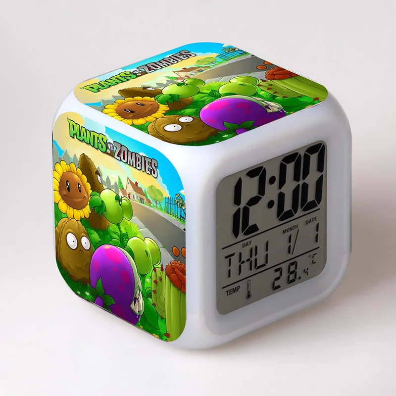 Растения зомби игра фигурка будильник со светодиодный светильник-вспышкой игрушки Растения против Зомби экшн-фигурка ПВЗ модель игрушки - Цвет: N30