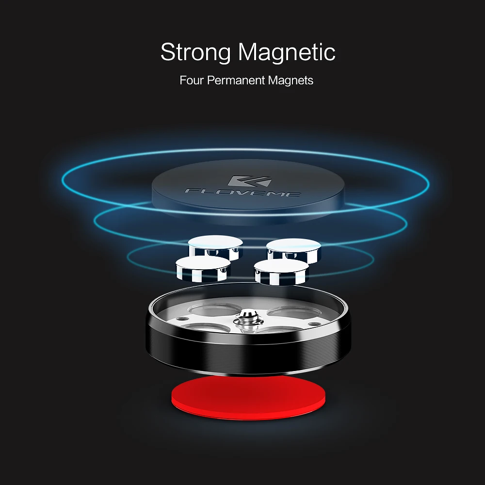 FLOVEME حامل هاتف السيارة المغناطيسي [2 حزمة] ، العالمي جدار مكتب مغناطيس معدني ملصق حامل هاتف محمول حامل هاتف السيارة دعامة لجهاز التثبيت