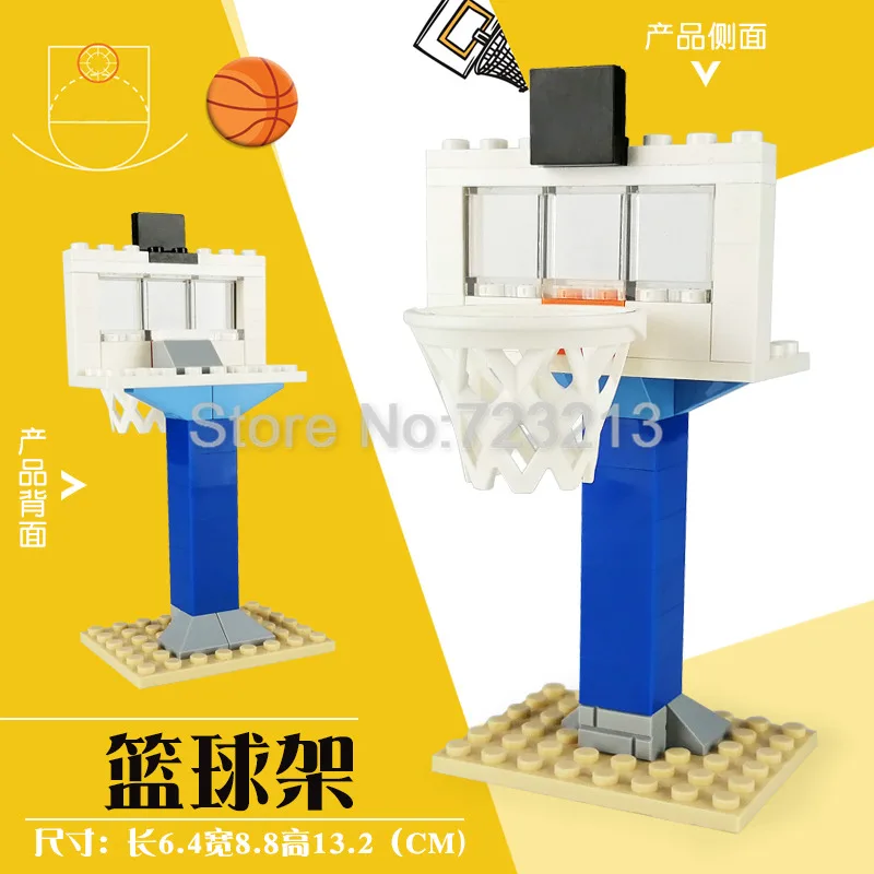 

13.2cm Basketball Stand Basket Part Accessories MOC Court Ball Model Building Blocks Brick Kits Toys for Children