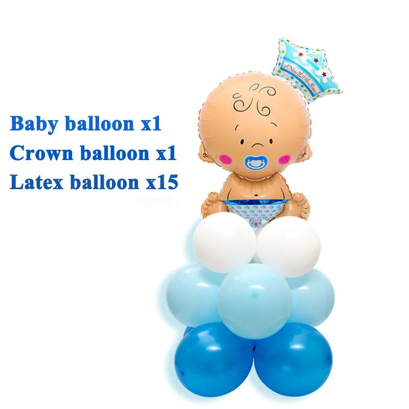 19pcs Baby Shower Foil Balloons Birthday Party Decorations Its A Boy Girl Gender Reveal Supplies BabyShower 12inch Latex Balls