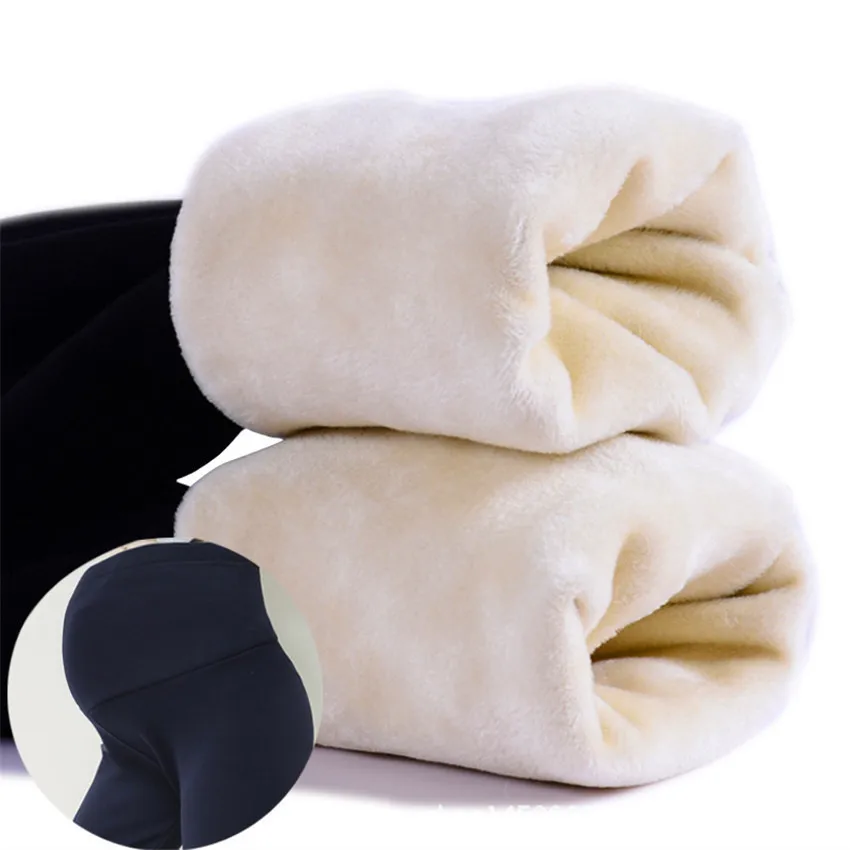 

Woman winter pregnancy leggings fleece maternity pants for pregnant women velvet thick high waist solid color plus size xxl