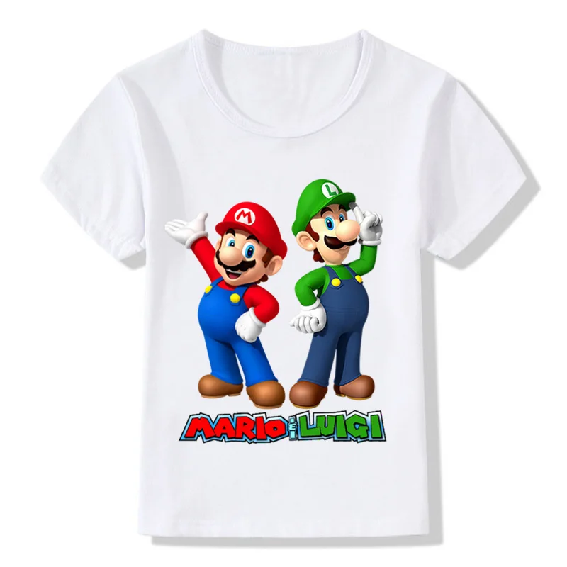 

Cartoon Super Mario With Luigi Children Funny T-shirt Baby Boys Girls Summer Casual Tops T shirt Kids Clothes,ooo5175