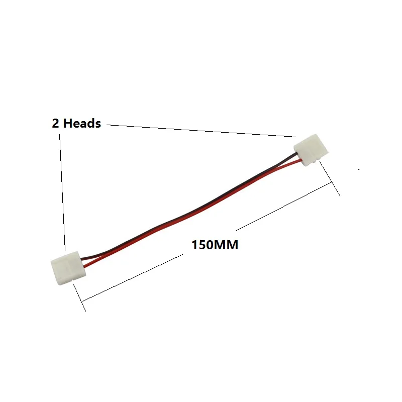 2 Pin Single Color LED Strip Connector 15cm wire connector