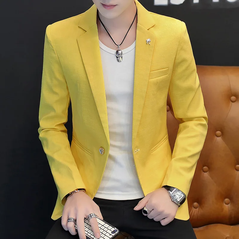 

HOHO 2019 bamboo cotton men's leisure small blazer In the spring of the new solid color blazer