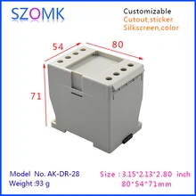 10 pcs. lot din-рейку пластиковый корпус для электроники абс-пластик материал корпуса 80x54x71 мм
