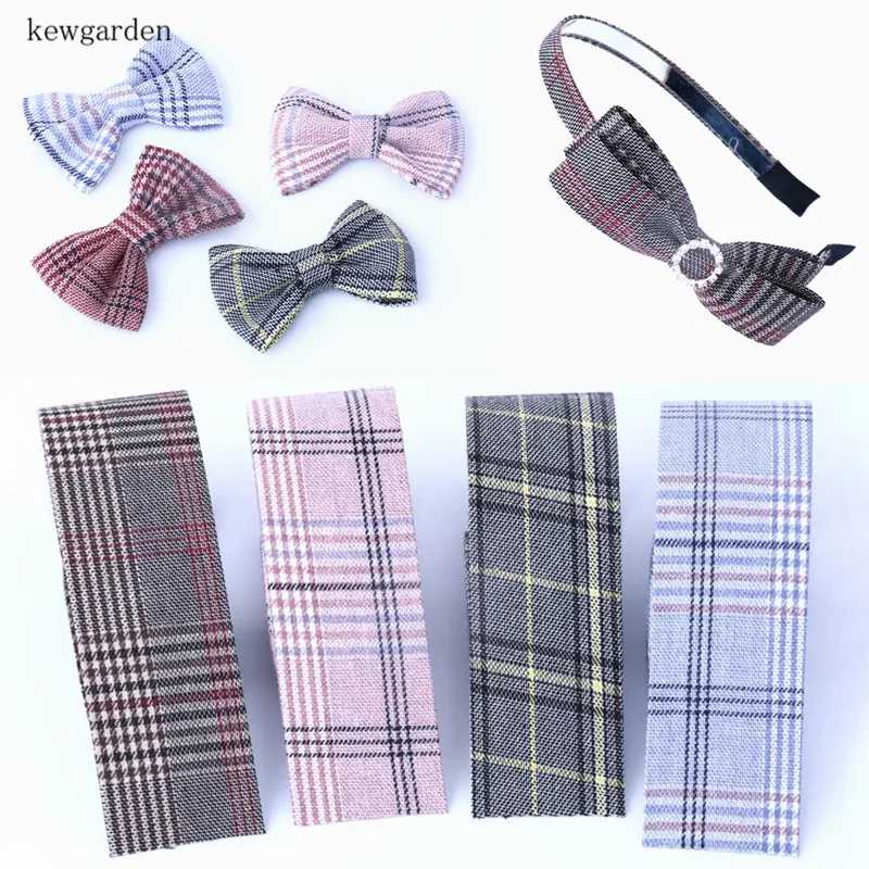 

Kewgarden 50mm 5cm Plaid Cotton Layering Cloth Ribbons DIY Bowknot Satin Ribbon Handmade Tape Riband 4m/lot