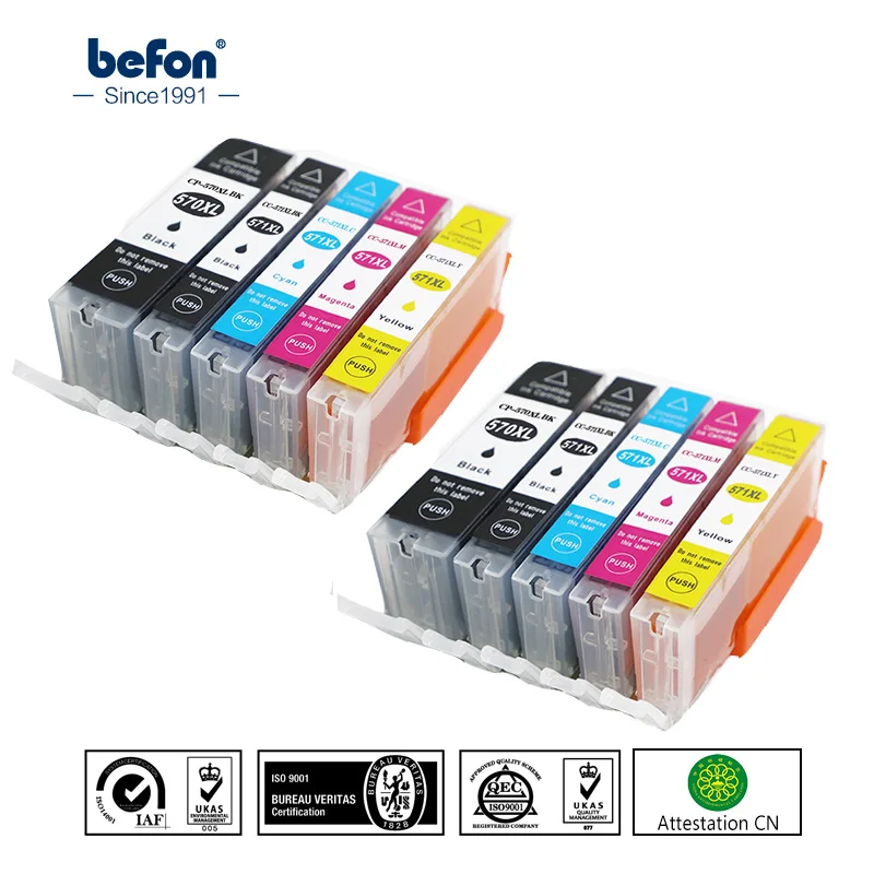

befon 10 Pack Cartridge Replacement for Canon PGI570 CLI571 PGI 570 CLI 571 PGI-570 PGI570 XL Ink Cartridge for MG7750 7751 6850