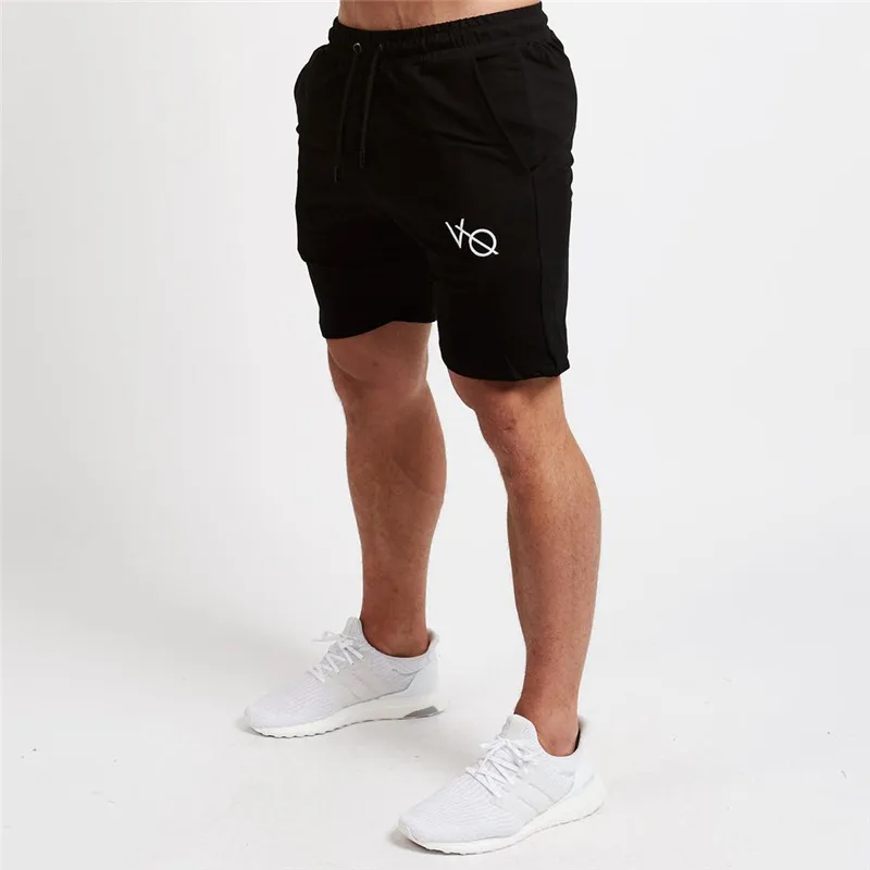Hot Offer Mens cotton shorts CalfLength gyms Fitness Bodybuilding