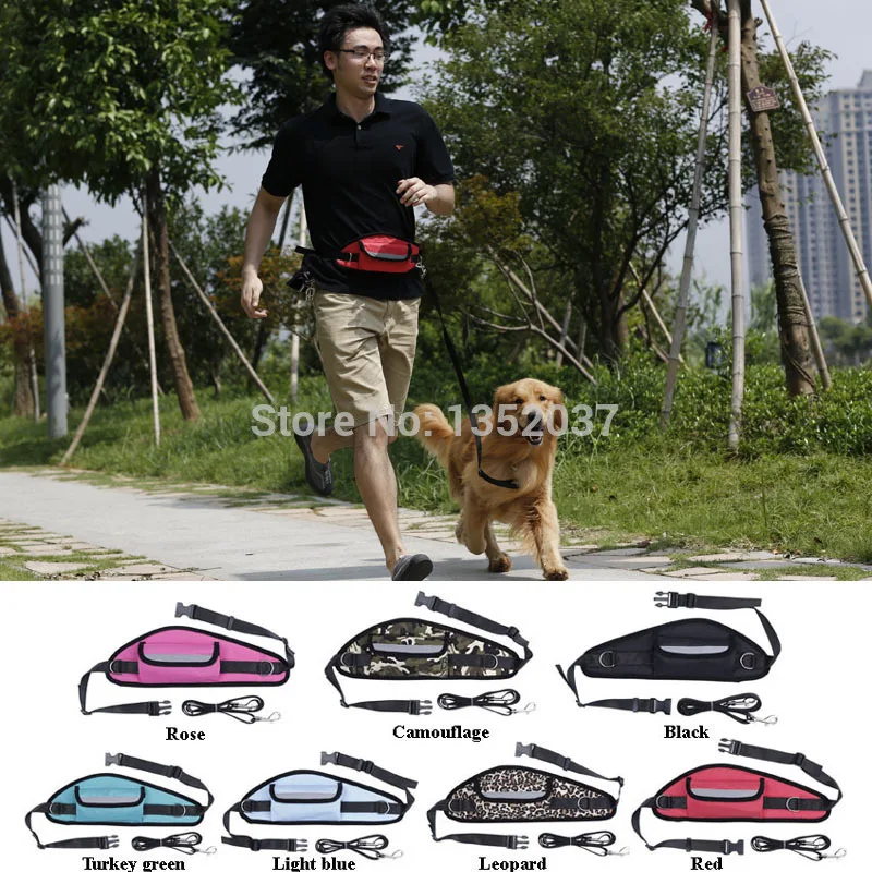 Hands free Walking Running Jogging Pet Puppy dog leashes lead harness