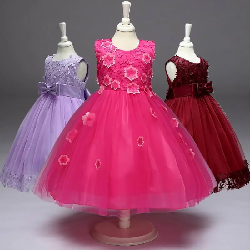 

Retail 2017 New Children Wedding Party Dress Kids Dress For Girls Clothing For Communion Dresses For Girl 3-8T LL314