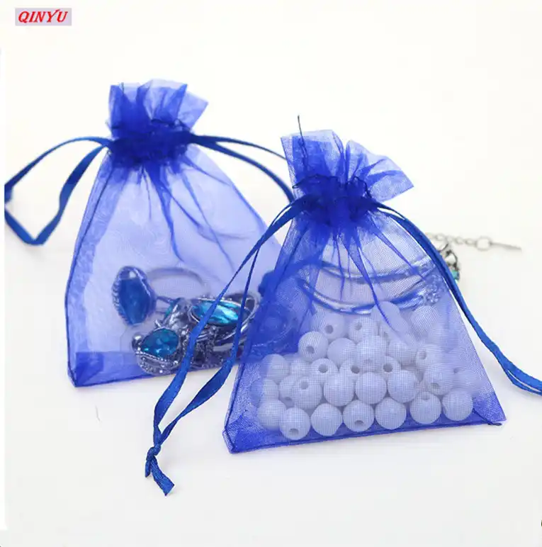 100pcs Bag 11x16cm Organza Tulle Fabric Bags Eugen Yarn Bag 11x16cm Organza Tulle Fabric Bags