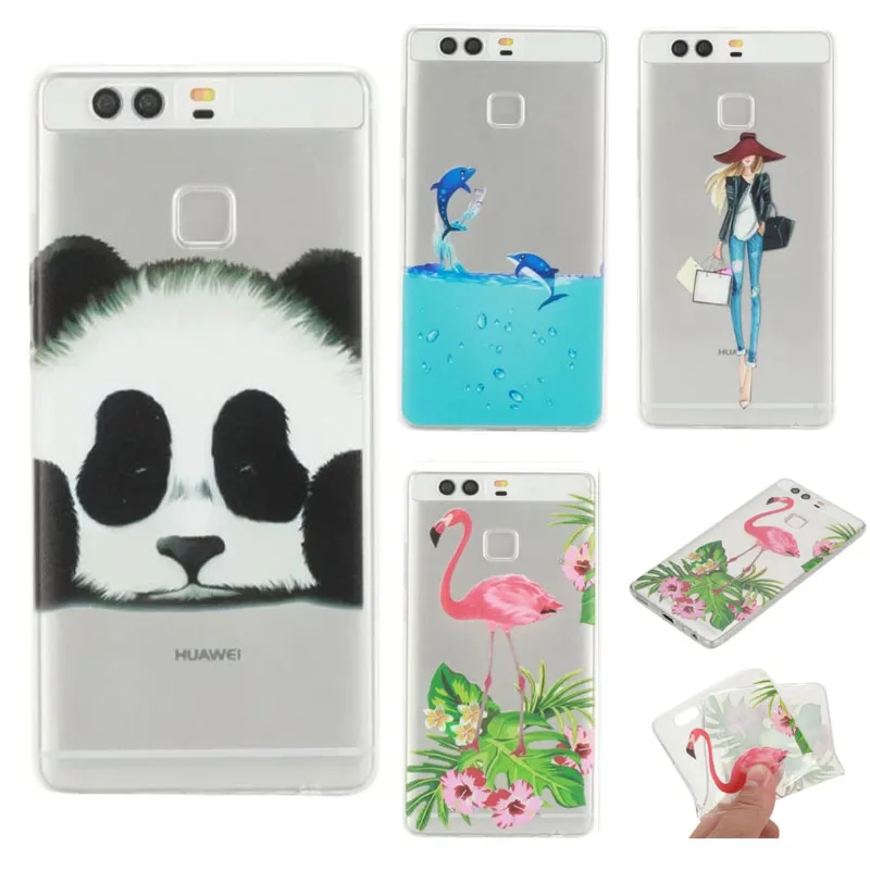 2017 чехол для Huawei P9 Lite p9lite крышка Мягкий Силиконовый ТПУ прозрачный ETUI COQUE Tiger Cat Лев