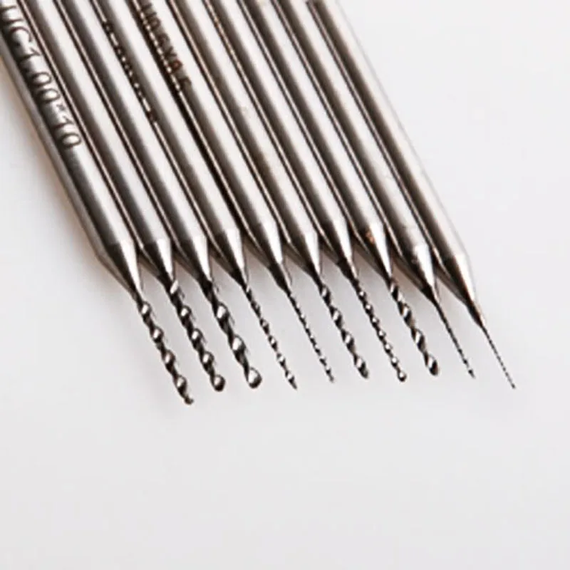 10pc Carbide Micro Drills Bits 0.3 1.2mm Pcb Cnc Jewelry Rotary Toolin