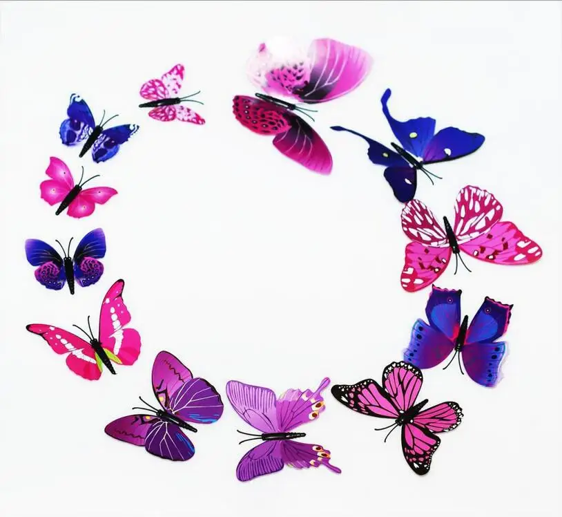 3D Artificial Butterflies PVC Colorful Butterfly Home Decoration Wedding Party