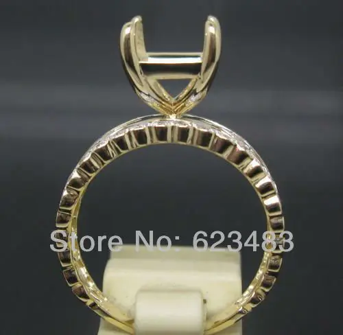 

EMERALD 8*11MM SOLID 14kt YELLOW GOLD NATURAL . SEMI MOUNT SETTING RING