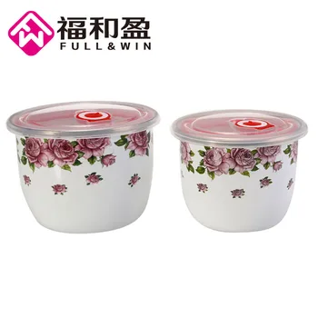 

1Pcs Classic Chinese Enamel Food Storage Bowls Healthy Tea Caddy Canister Portable Travel Storage Bottles Sealed Food Container