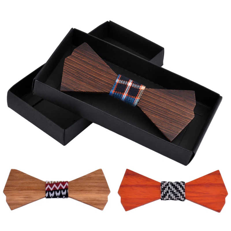 

2018 Handmade wooden Bow Tie Fashion Butterfly Men Fun Wood Bowtie Wedding Dinner Accessories Cravat Party Ties For Men Women