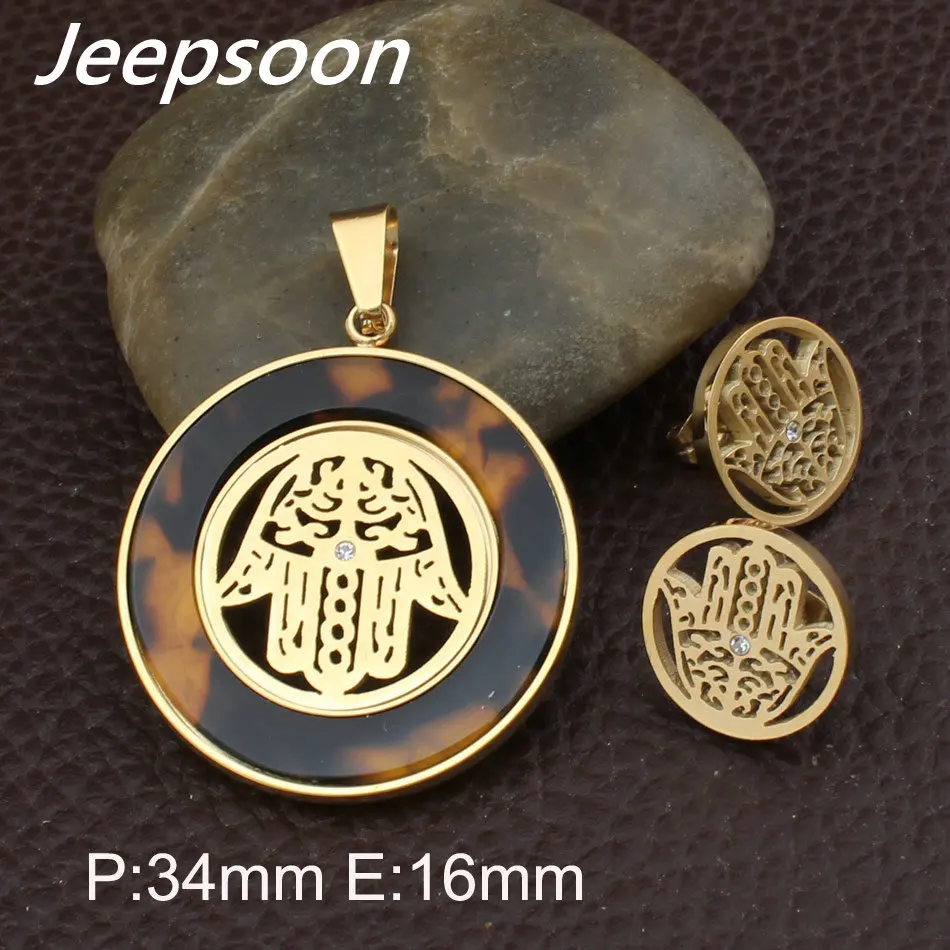 

silver color and gold color Wholesale Fashion Stainless Steel Jewelry Sets Pendants And Earrings For Women SBJFCHBE