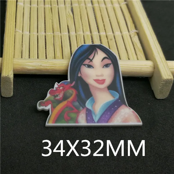 

Free shipping 50pcs/lot 34X32MM mulan cartoon character planar resin