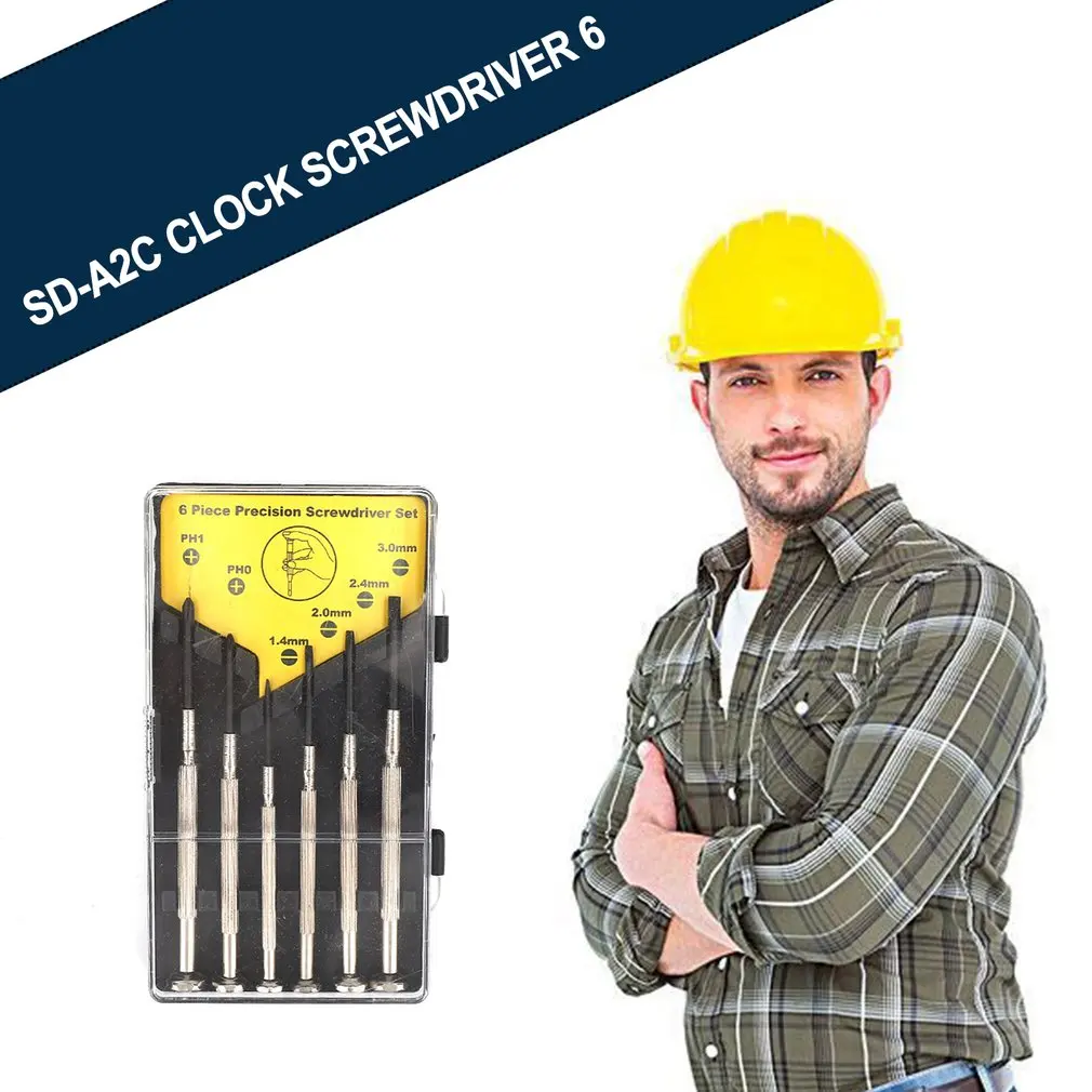 

Hot 6 Pieces/Set Slotted Philips Precision Screwdriver Set Watch Laptop Eyeglasses Computer Phone Repair Tool Kit