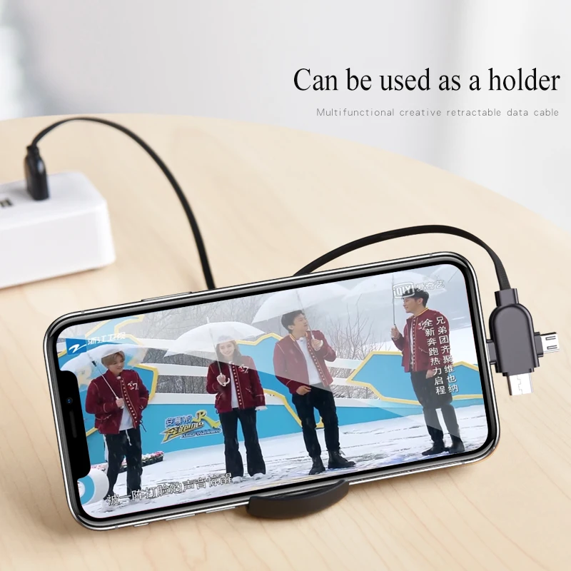 Oatsbasf USB كابل ل فون X 8 7 6 شحن شاحن 3 في 1 مايكرو USB كابل ل الروبوت USB نوع c نوع-c الهاتف المحمول الكابلات