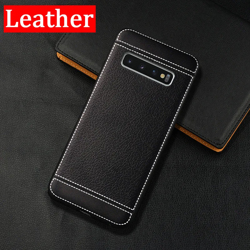 

Luxury Plating Leather Case For Samsung S10 S10E S10Plus Soft Silicone TPU Cover For Samsung S10 S9 S8 Plus S6 S7 edge Note9Case