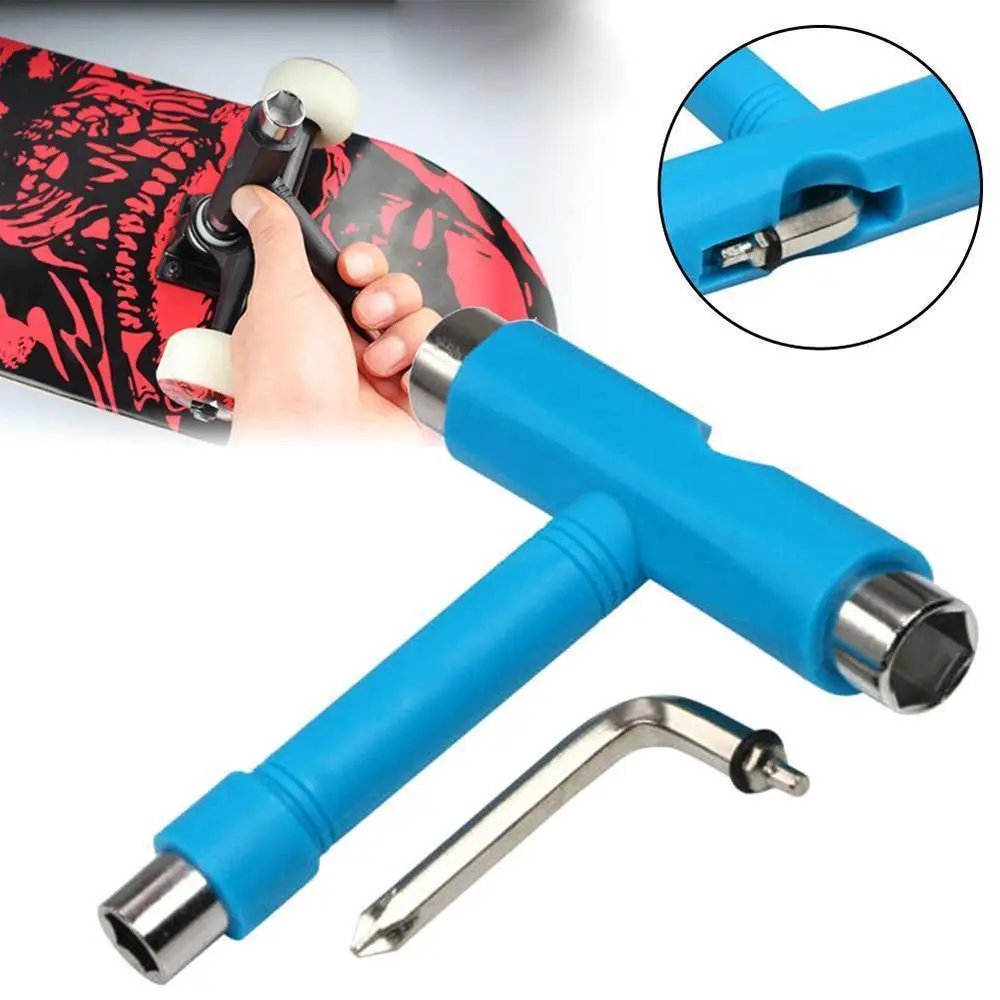 

All in 1 Multifunctional Skateboard Scooter Longboard T-shape Adjusting Tools Kits Optional Color Key Universal
