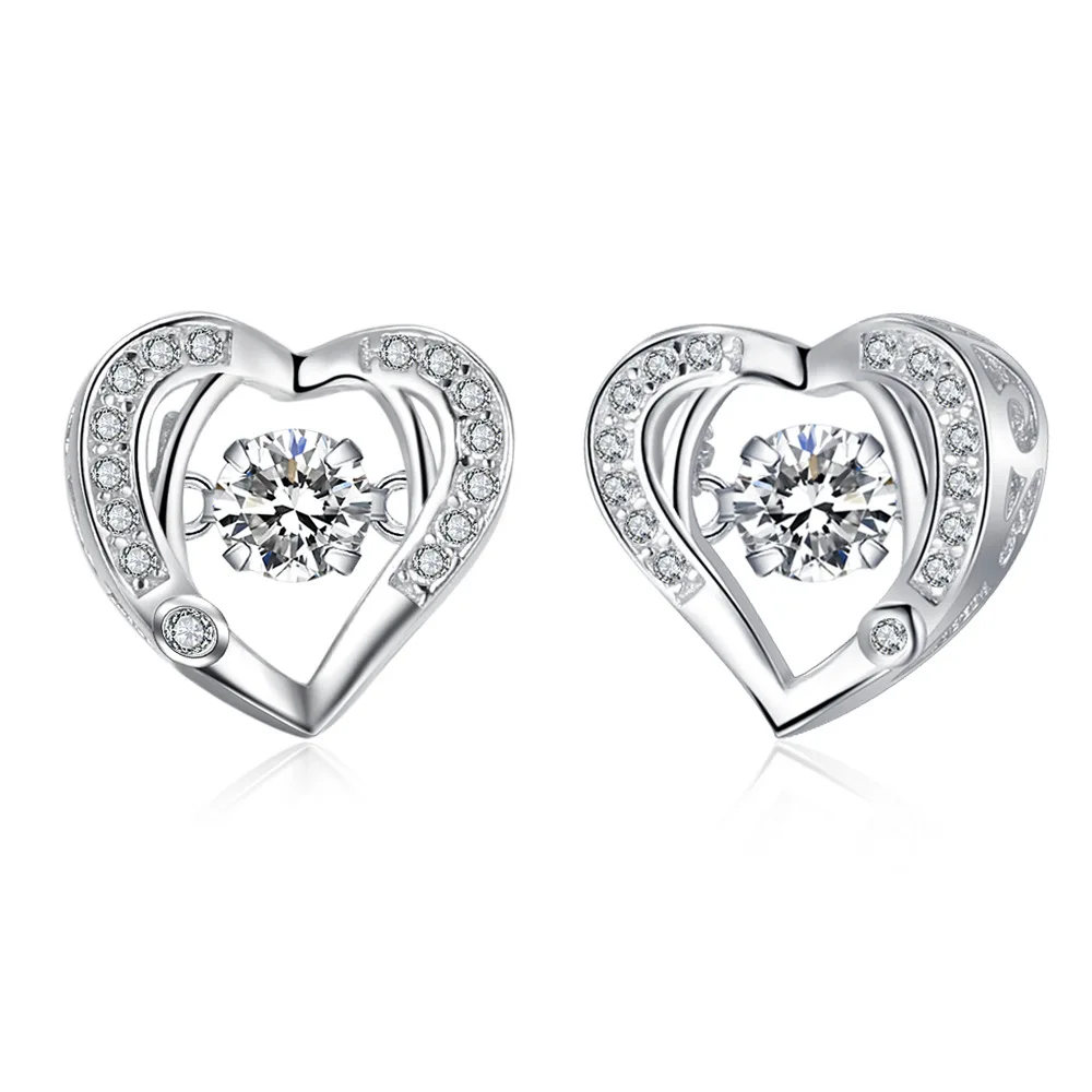 

TOP14 women fine jewelry,super shiny love heart earring,925 sterling silver earring for lover