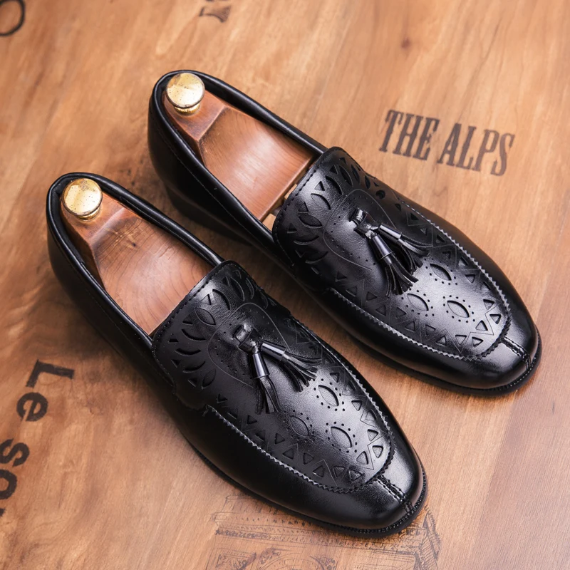Shoes Noir Brun brown Homme Mode De En Cuir Chaussures Automne Nouveau Shoes Conduite Luxe Hommes Black Casual Cnfiia Adulte j3RqA54L