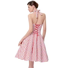 Summer Women Dress 2016 Polka Dots Print Casual Vstidos Sleeveless Vintage 50s 60s Dresses Swing Pinup Rockabilly Dress Cheap