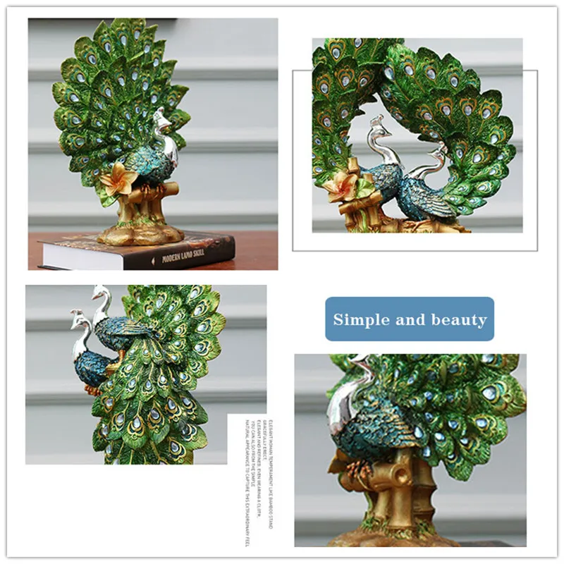  Modern Peacock Home Decoration Figurines Bedroom Porch Furnishings Personalized Resin Oranment craf - 32851477686