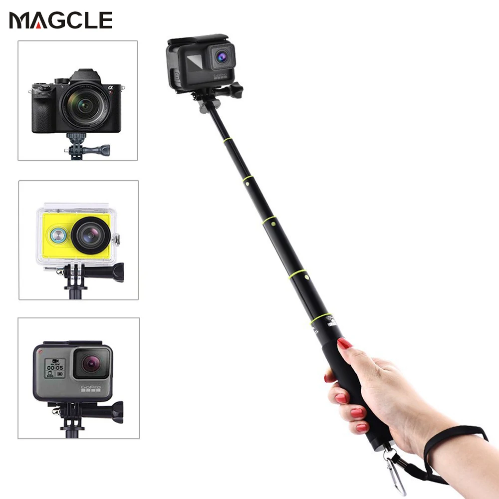 

Magcle Video Camera Selfie Stick Extendable monopod for for GoPro HERO 5 4 3 session sjcam sj4000 sj5000x sj9000 yi camera